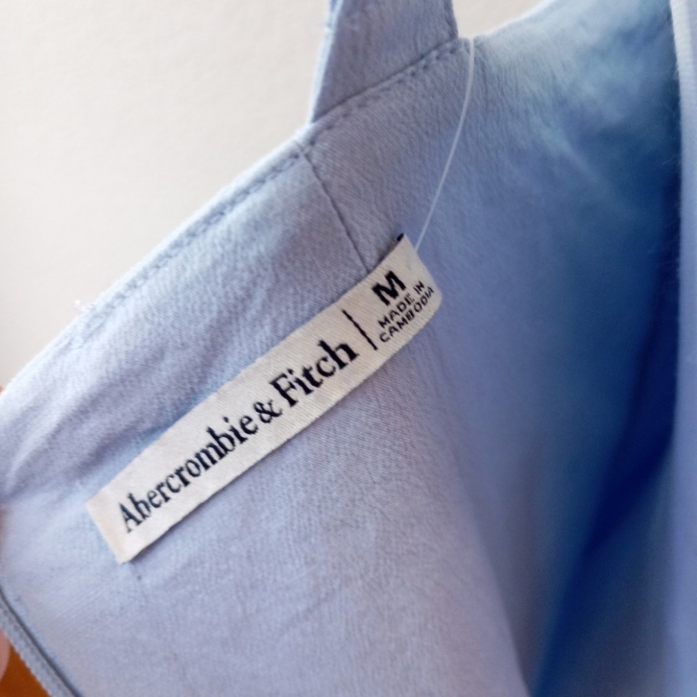 Abercrombie & Fitch blue square neckline midi dress - Picture 9 of 9